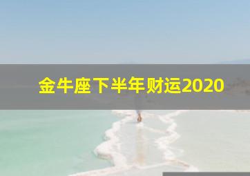 金牛座下半年财运2020