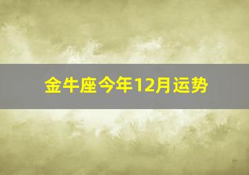 金牛座今年12月运势