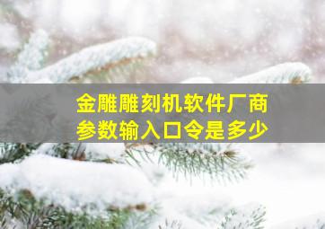 金雕雕刻机软件厂商参数输入口令是多少