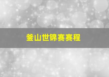 釜山世锦赛赛程