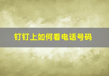 钉钉上如何看电话号码