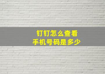 钉钉怎么查看手机号码是多少