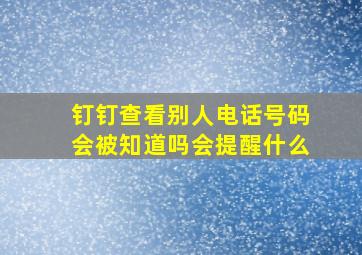 钉钉查看别人电话号码会被知道吗会提醒什么