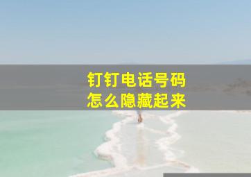 钉钉电话号码怎么隐藏起来