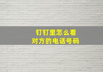 钉钉里怎么看对方的电话号码