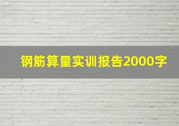 钢筋算量实训报告2000字