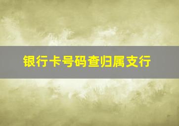 银行卡号码查归属支行