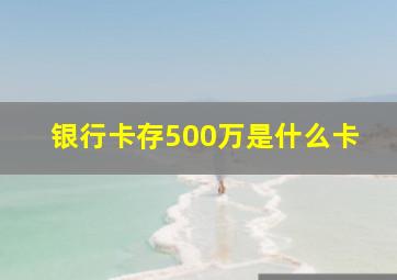 银行卡存500万是什么卡