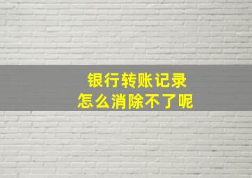 银行转账记录怎么消除不了呢