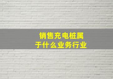 销售充电桩属于什么业务行业