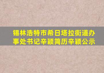 锡林浩特市希日塔拉街道办事处书记辛颖简历辛颖公示