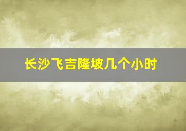 长沙飞吉隆坡几个小时