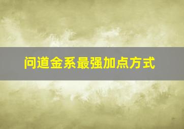 问道金系最强加点方式