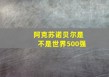 阿克苏诺贝尔是不是世界500强