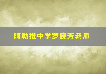 阿勒推中学罗晓芳老师