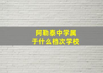 阿勒泰中学属于什么档次学校