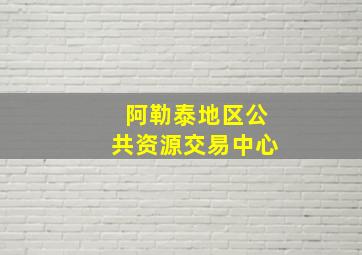 阿勒泰地区公共资源交易中心