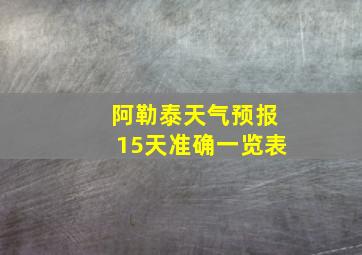 阿勒泰天气预报15天准确一览表