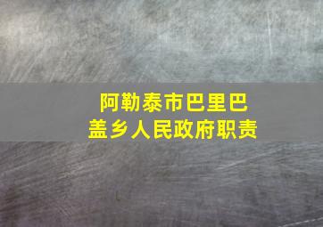 阿勒泰市巴里巴盖乡人民政府职责