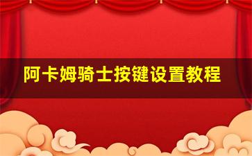 阿卡姆骑士按键设置教程