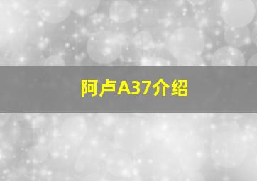 阿卢A37介绍