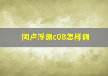 阿卢浮漂c08怎样调