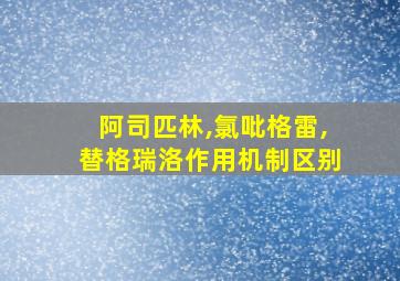 阿司匹林,氯吡格雷,替格瑞洛作用机制区别