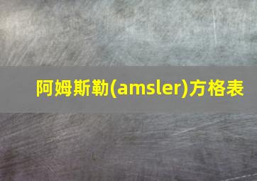 阿姆斯勒(amsler)方格表