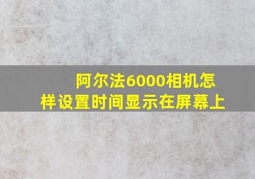 阿尔法6000相机怎样设置时间显示在屏幕上