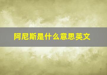 阿尼斯是什么意思英文