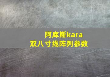 阿库斯kara双八寸线阵列参数