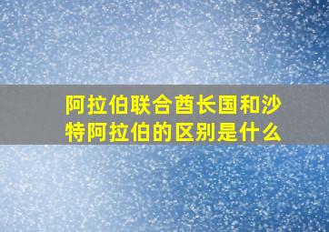 阿拉伯联合酋长国和沙特阿拉伯的区别是什么