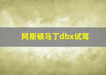 阿斯顿马丁dbx试驾