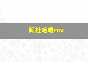 阿杜哈喽mv