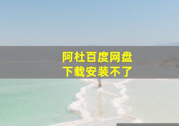 阿杜百度网盘下载安装不了