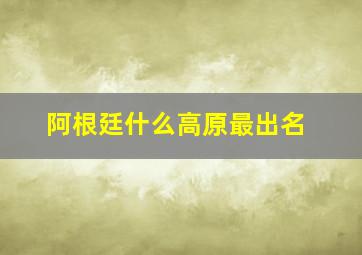 阿根廷什么高原最出名