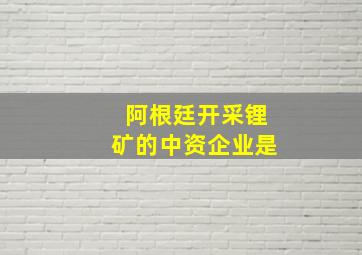 阿根廷开采锂矿的中资企业是