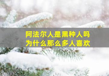 阿法尔人是黑种人吗为什么那么多人喜欢