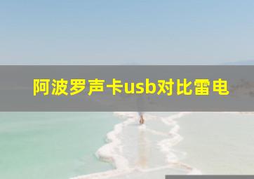 阿波罗声卡usb对比雷电