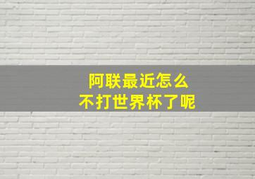 阿联最近怎么不打世界杯了呢