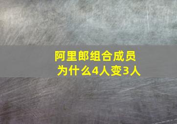 阿里郎组合成员为什么4人变3人