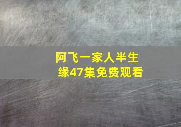 阿飞一家人半生缘47集免费观看