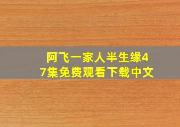 阿飞一家人半生缘47集免费观看下载中文