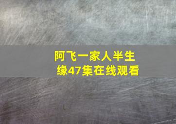 阿飞一家人半生缘47集在线观看