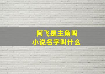 阿飞是主角吗小说名字叫什么