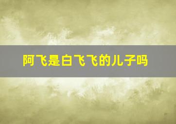 阿飞是白飞飞的儿子吗