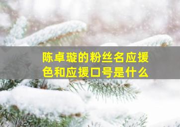 陈卓璇的粉丝名应援色和应援口号是什么