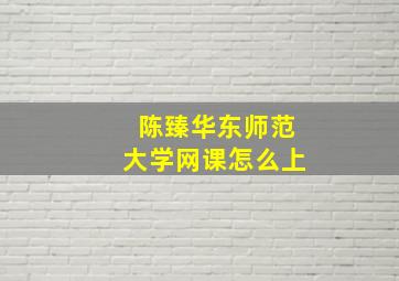 陈臻华东师范大学网课怎么上