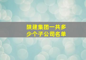 陕建集团一共多少个子公司名单