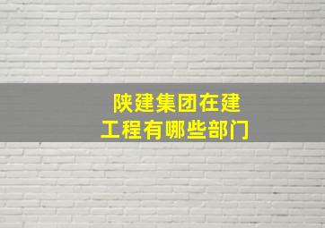 陕建集团在建工程有哪些部门